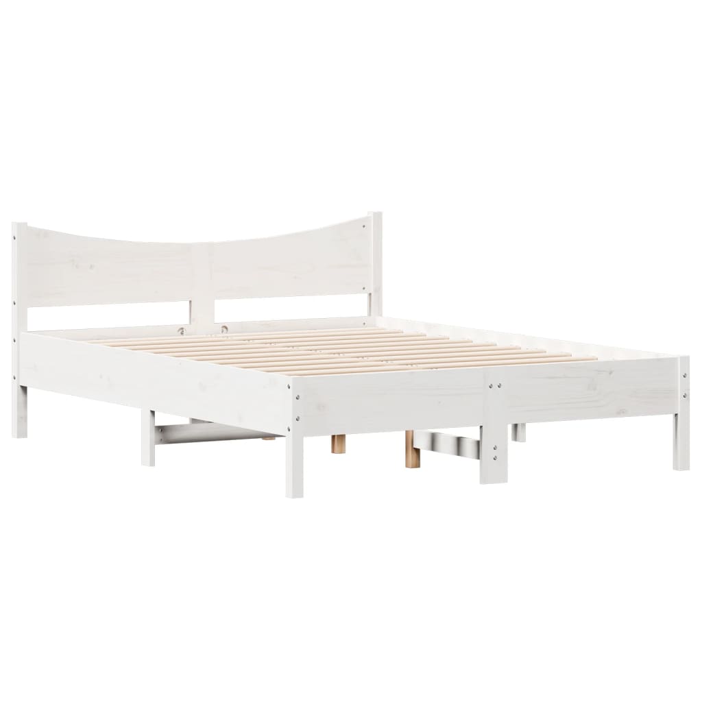 Vidaxl bedframe zonder matras massief grenenhout wit 120x200 cm