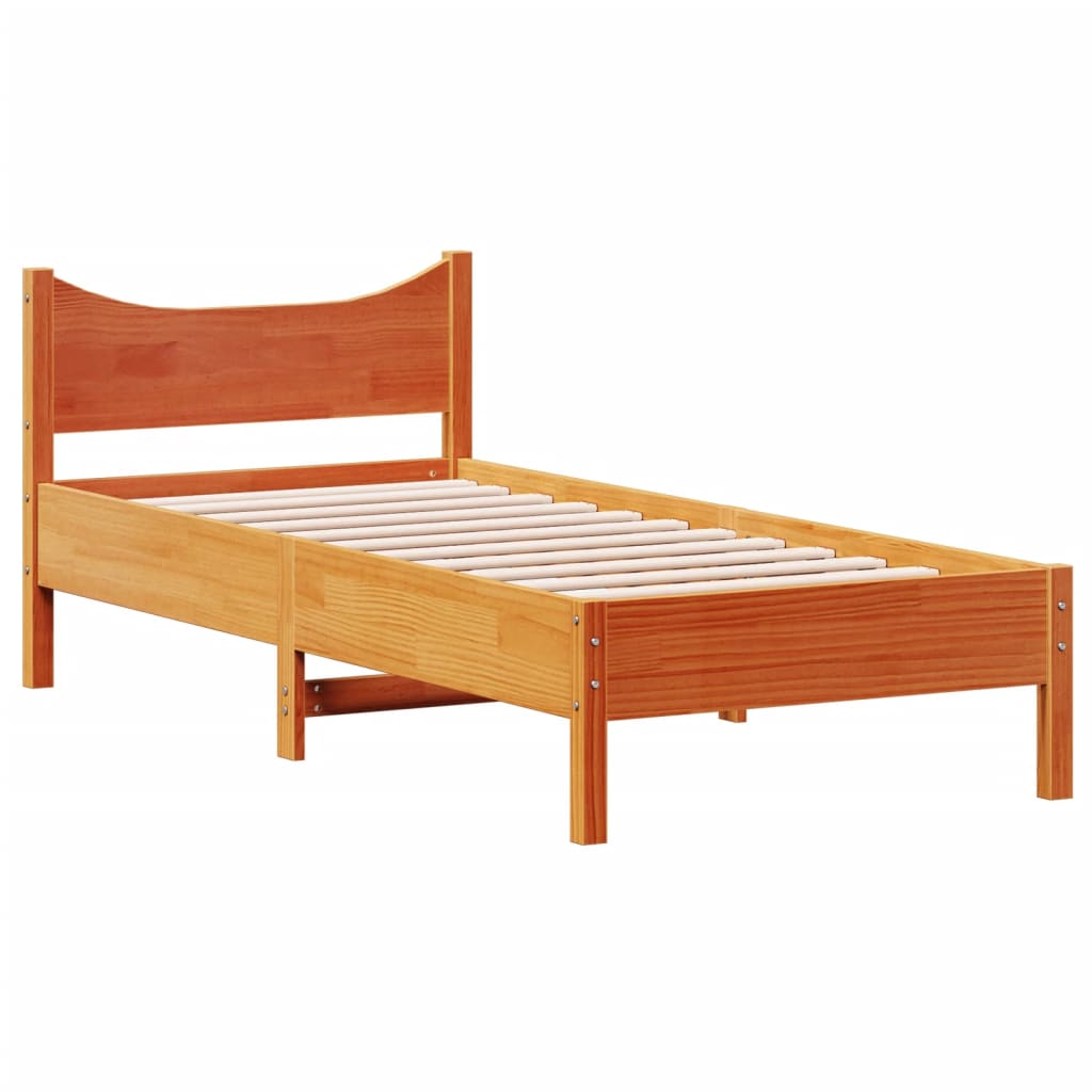 Vidaxl bedframe zonder matras massief grenenhout wasbruin 100x200 cm