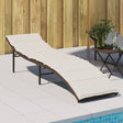 Vidaxl ligbed met kussen 55x199x50 cm poly rattan bruin