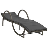 Vidaxl ligbed met kussen 60x199x42 cm poly rattan grijs