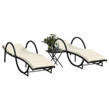 Vidaxl ligbedden 2 st met tafel poly rattan zwart