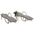 Vidaxl ligstoelen 2 st met tafel poly rattan beige