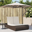 Vidaxl ligbed 2-persoons met kussens poly rattan bruin