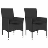 Vidaxl tuinstoelen 2 st met kussens poly rattan zwart