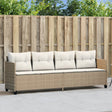 Vidaxl ligbed met kussens poly rattan beige
