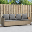 Vidaxl ligbed met kussens poly rattan beige
