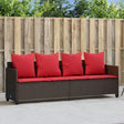 Vidaxl ligbed met kussens poly rattan bruin