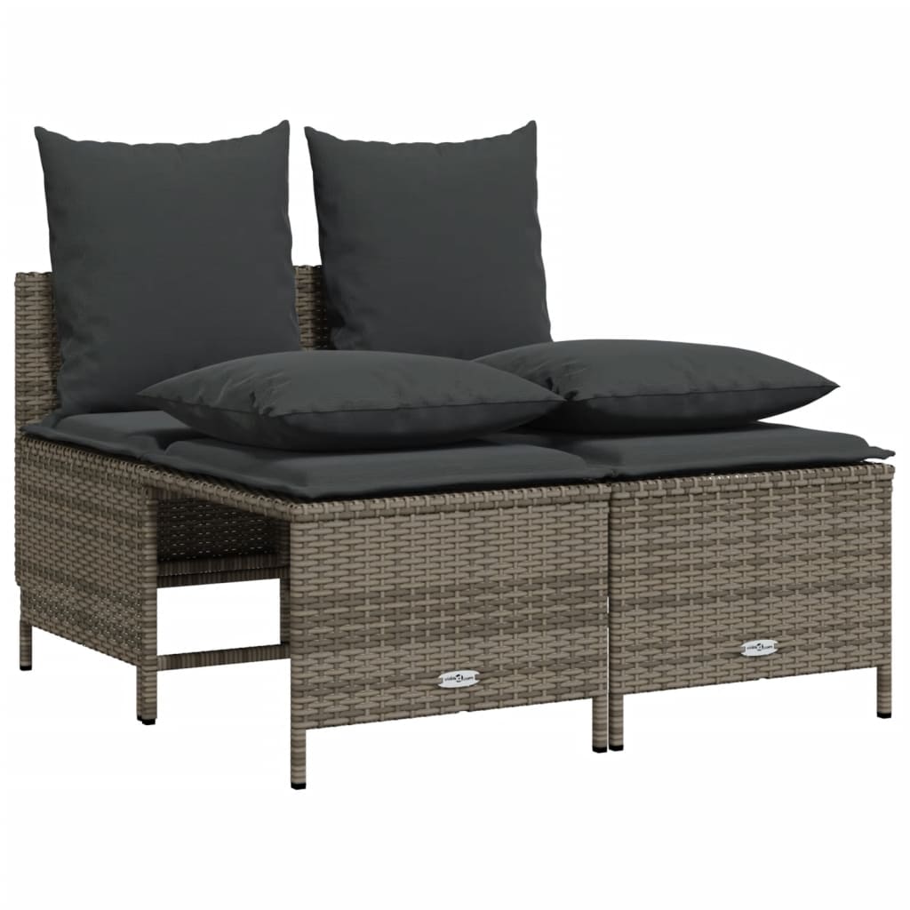 Vidaxl 4-delige loungeset met kussens poly rattan grijs