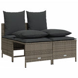 Vidaxl 4-delige loungeset met kussens poly rattan grijs
