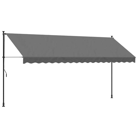 Markiza rozkładana Vidaxx 400x150 cm z tkaniny i stali w kolorze antracytowym