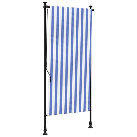 Roleta zewnętrzna Vidaxxl 120x270 cm tkanina i stal niebiesko-biała