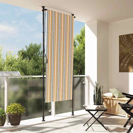 Roleta zewnętrzna Vidaxxl 120x270 cm tkanina i stal żółto-biała