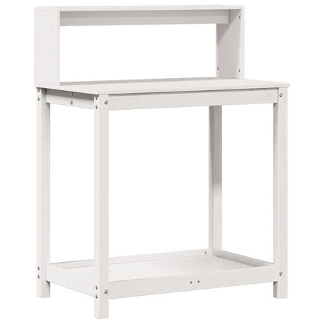 Stół do doniczek Vidaxx z półkami 82,5x50x109,5 cm lite drewno sosnowe biały