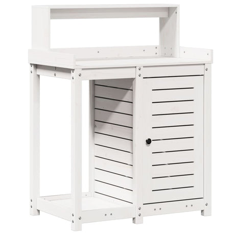Stół do doniczek Vidaxx z półkami 82,5x50x109,5 cm lite drewno sosnowe biały