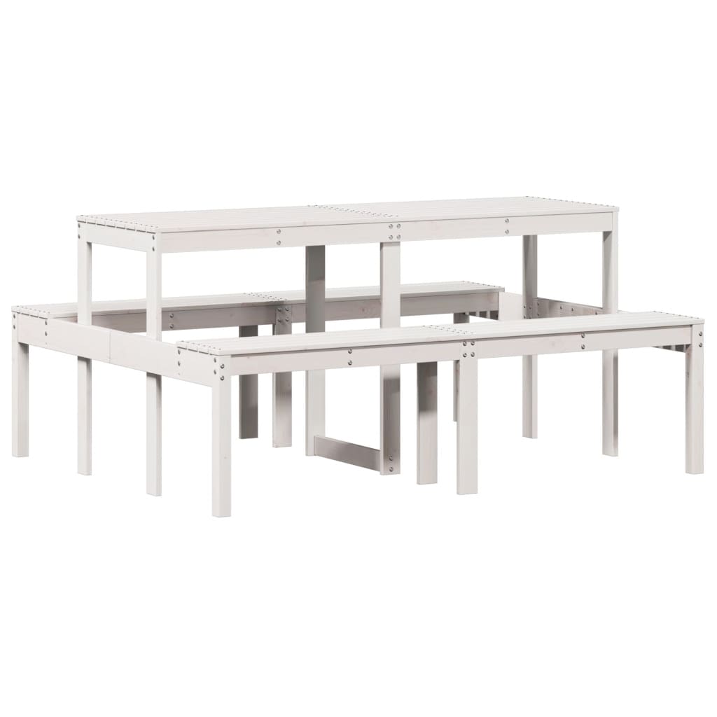 Vidaxl picknicktafel 160x134x75 cm massief grenenhout wit