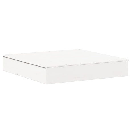 Piaskownica Vidaxx z pokrywką 111x111x19,5 cm z litego drewna sosnowego w kolorze białym