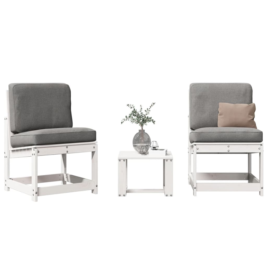 Vidaxl 3-delige loungeset massief grenenhout wit