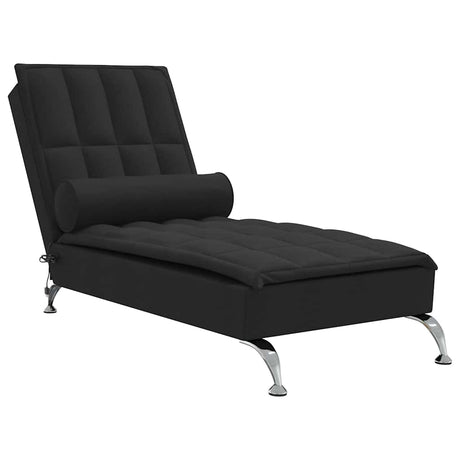 Vidaxl massage chaise longue met bolster stof zwart