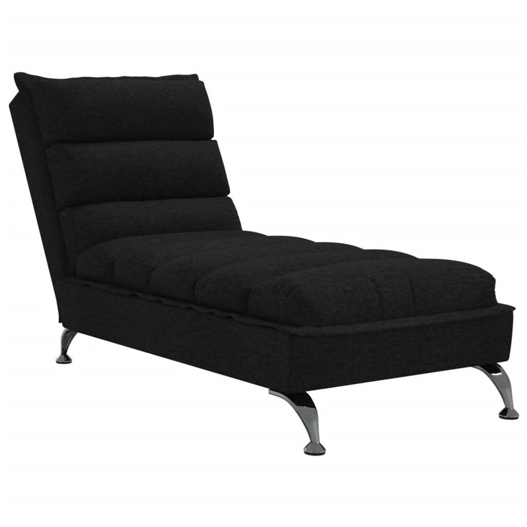 Vidaxl chaise longue met kussens stof zwart