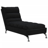 Vidaxl chaise longue met kussens stof zwart