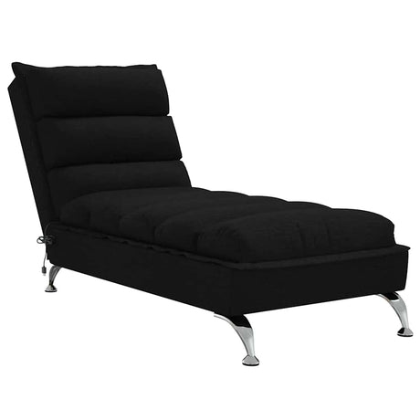 Vidaxl massage chaise longue met kussens stof zwart