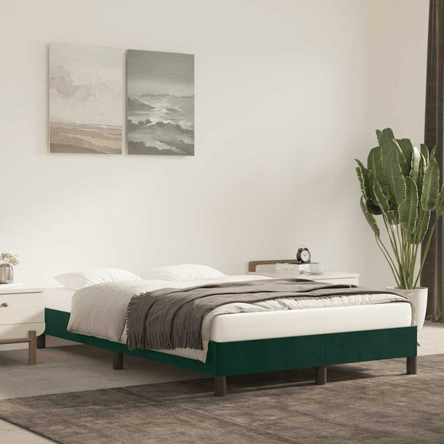Vidaxl bedframe zonder matras 120x190 cm fluweel donkergroen