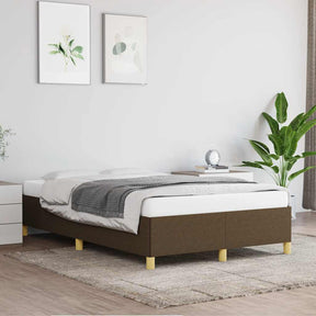 Vidaxl bedframe zonder matras 120x190 cm stof donkerbruin