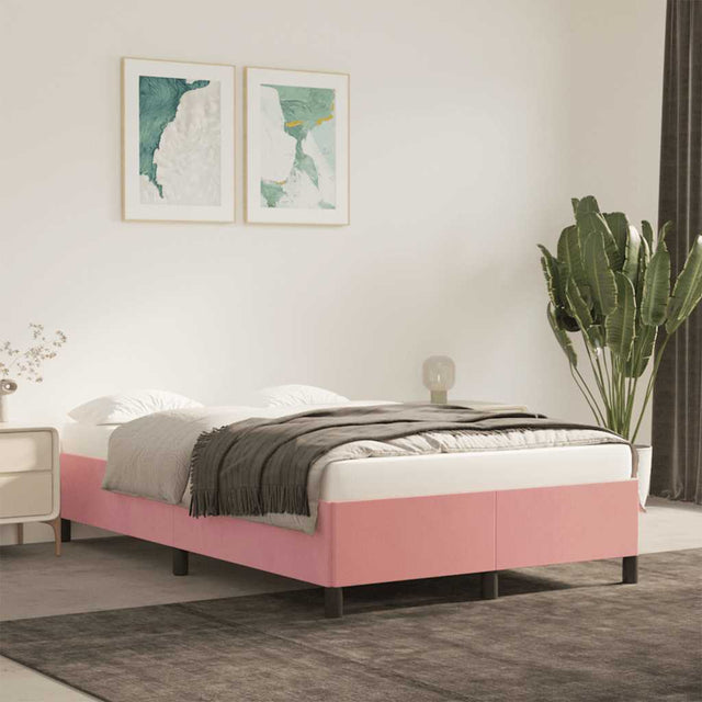 Vidaxl bedframe zonder matras 120x190 cm fluweel roze