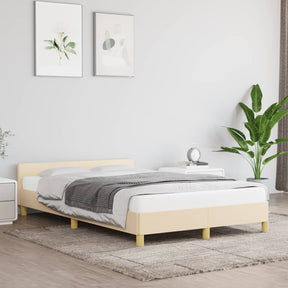Vidaxl bedframe zonder matras 120x190 cm stof crèmekleurig