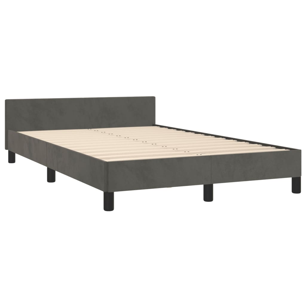 Vidaxl bedframe zonder matras 120x190 cm fluweel donkergrijs