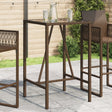 Vidaxl tuinbartafel 70x70x110 cm poly rattan bruin