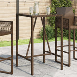 Vidaxl tuinbartafel 70x70x110 cm poly rattan bruin