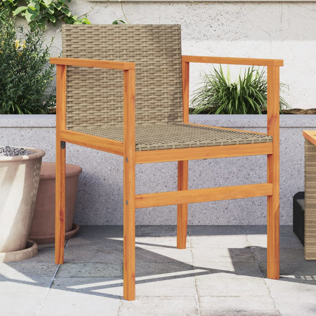 Vidaxl tuinstoelen 2 st poly rattan en massief hout beige