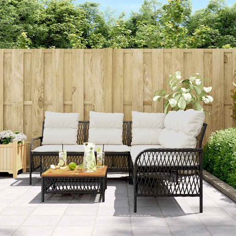 Vidaxl 2-delige loungeset met kussens poly rattan zwart