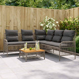 Vidaxl 2-delige loungeset met kussens poly rattan grijs
