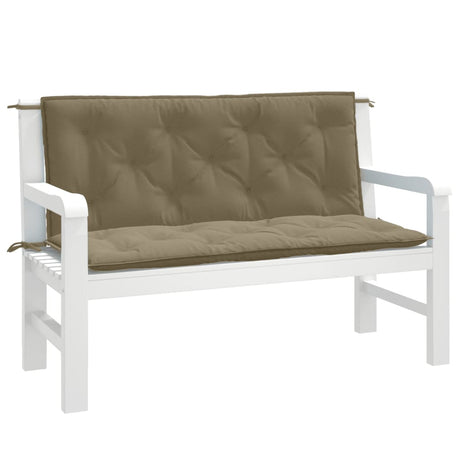 Poduszki na ławkę ogrodową Vidaxx 2 szt. 120x50x7 cm tkanina cętkowana taupe