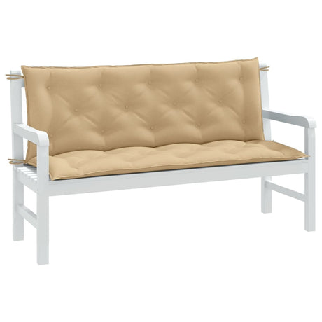 Vidaxl tuinbankkussens 2 st 150x50x7 cm stof gemêleerd beige