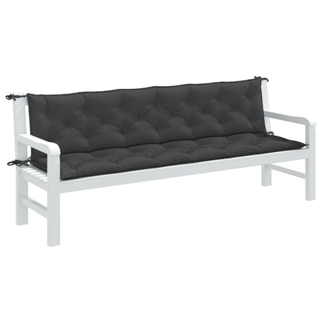 Poduszki na ławkę ogrodową Vidaxx 2 szt. 200x50x7 cm tkanina mieszana kolor antracytowy