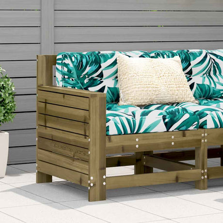 Vidaxl tuinbank met armleuning 69x62x70,5 cm geïmpregneerd grenenhout
