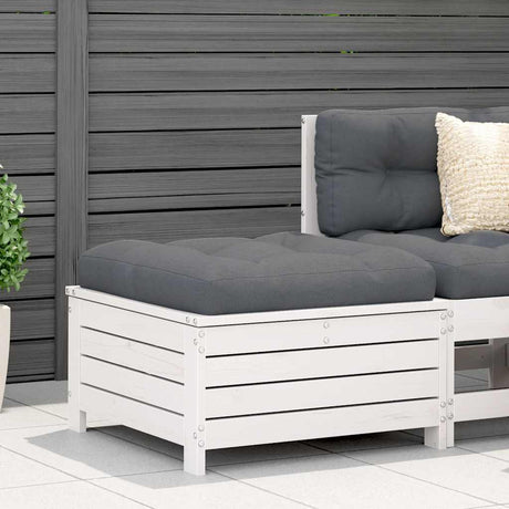Vidaxl tuinvoetenbank 62x63,5x32 cm massief grenenhout wit