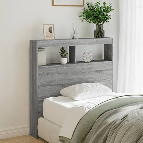 Vidaxl hoofdbordkast met led-verlichting 100x17x102 cm grijs sonoma
