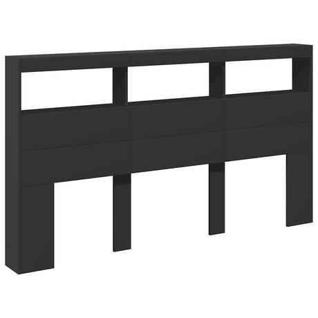 Vidaxl hoofdbordkast met led-verlichting 180x17x102 cm zwart