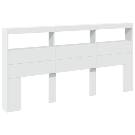Vidaxl hoofdbordkast met led-verlichting 200x17x102 cm wit