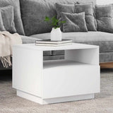 Vidaxl salontafel met led-verlichting 50x49x40 cm wit