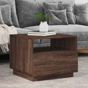 Vidaxl salontafel met led-verlichting 50x49x40 cm bruin eikenkleur