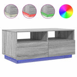Vidaxl salontafel met led-verlichting 90x49x40 cm grijs sonoma eiken