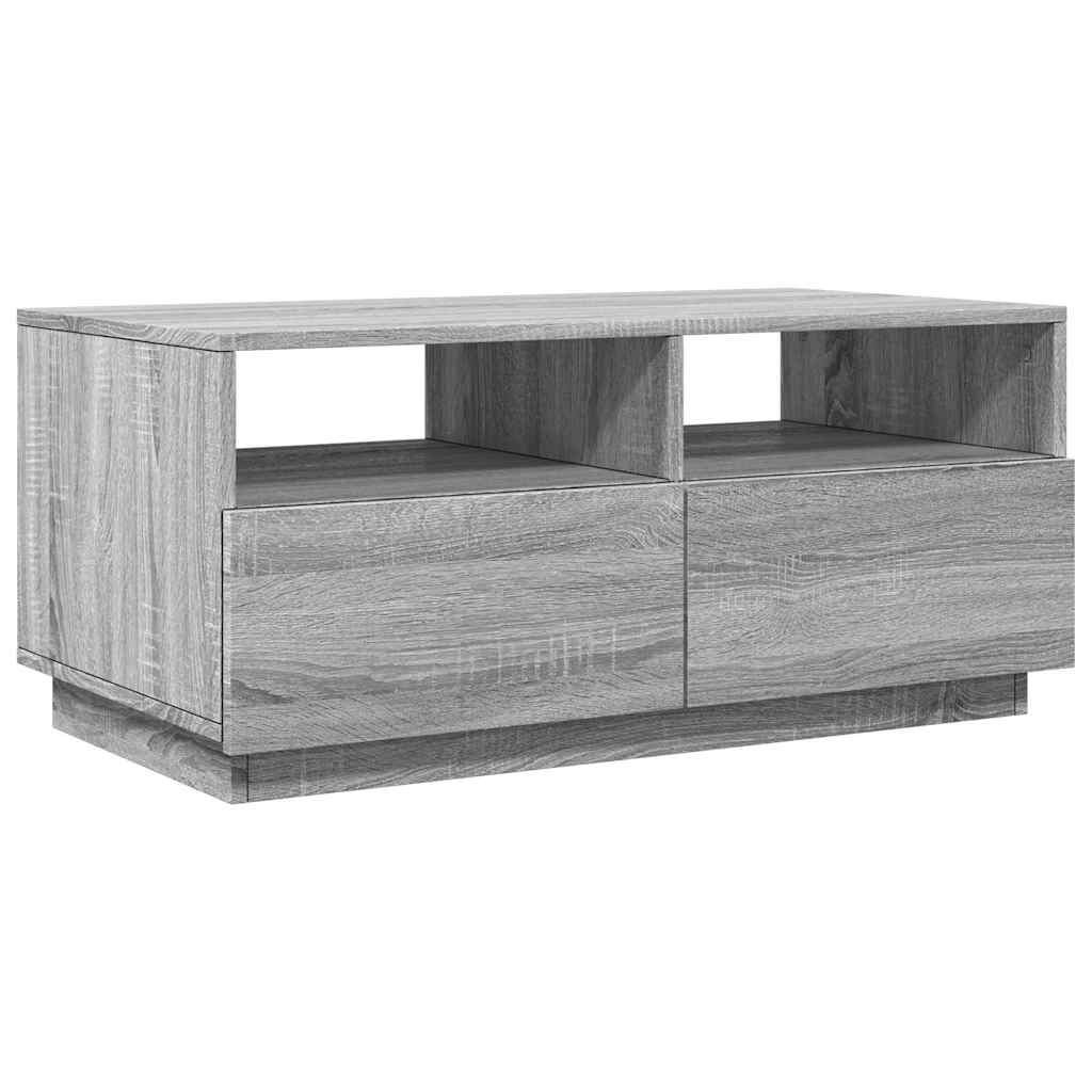 Vidaxl salontafel met led-verlichting 90x49x40 cm grijs sonoma eiken