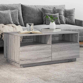 Vidaxl salontafel met led-verlichting 90x49x40 cm grijs sonoma eiken