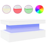 Vidaxl salontafel met led-verlichting 90x50x40 cm wit