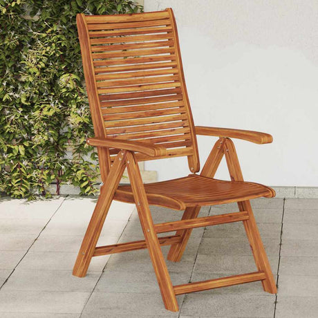 Vidaxl verstelbare klapstoelen, 2 stuks, gemaakt van massief acaciahout.